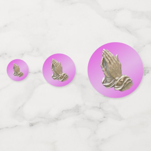 手の洗礼の聖餐の女の子のピンクを祈ること コンフェッティ (裏面)