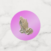 手の洗礼の聖餐の女の子のピンクを祈ること コンフェッティ (スモール正面)