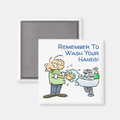 手の漫画を洗うことを忘れないで マグネット (正面/裏面)