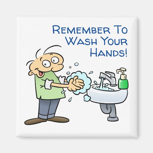 手の漫画を洗うことを忘れないで マグネット (正面)