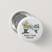 手の漫画を洗う 缶バッジ (正面&裏面)