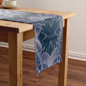 手の灰絵を描色がかった青曼荼羅 ショートテーブルランナー (インサイチュ)