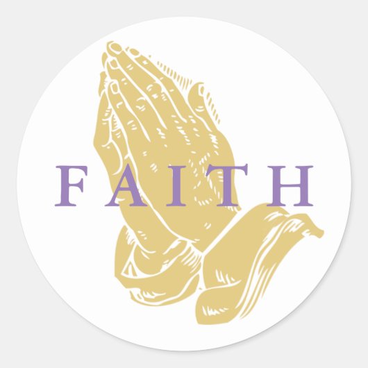 手の祈りの言葉 ラウンドシール (正面)