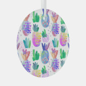 手の秋色彩の鮮やかの花、シームレスなパターン。 ガラスオーナメント (正面右)