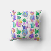 手の秋色彩の鮮やかの花、シームレスなパターン。 クッション (裏面)