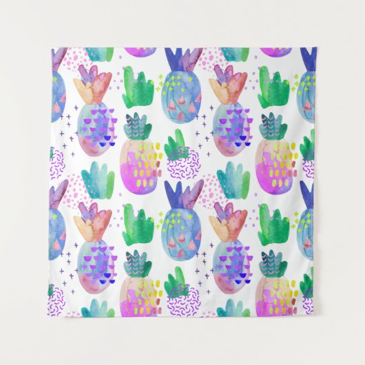 手の秋色彩の鮮やかの花、シームレスなパターン。 タペストリー (正面)