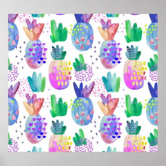 手の秋色彩の鮮やかの花、シームレスなパターン。 ポスター (正面)