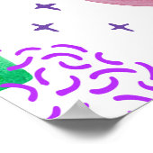 手の秋色彩の鮮やかの花、シームレスなパターン。 ポスター (角)