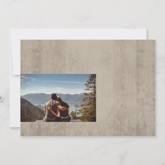 手の素朴スクリプト完全な写真の日付を保存 招待状 (裏面)