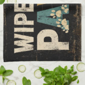 手の素朴跡で「手を拭く」サイン キッチンタオル (折り畳み)