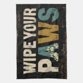 手の素朴跡で「手を拭く」サイン キッチンタオル (縦)