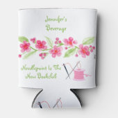 手の絵を描さくらんぼ花針先個人用 缶クーラー (正面)