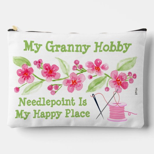 手の絵を描さくらんぼ花G針先ジッパー アクセサリーポーチ (正面)