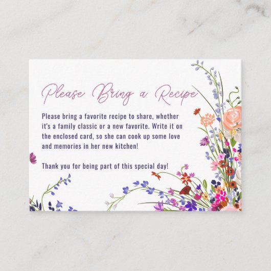 手の絵を描フローラブライダルがレシピをもたらす エンクロージャーカード (正面)