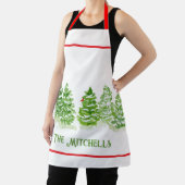 手の絵を描冬の木のパーソナライズ名 エプロン (インサイチュ)