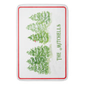 手の絵を描冬の木のパーソナライズ名 バスマット (正面縦)