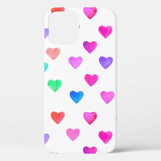 手の絵を描水の色のハートパターンのバレンタイン Case-Mate iPhoneケース (裏面)