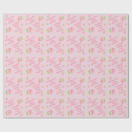 手の絵を描水の色のバラハッピーバースデーギフト ラッピングペーパー