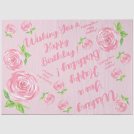手の絵を描水の色のバラハッピーバースデーギフト 薄葉紙