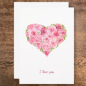 手の絵を描水の色のバラハートバレンタイン日 シーズンカード