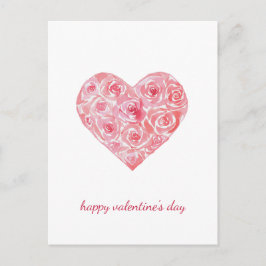 手の絵を描水の色のバラハートバレンタイン日 シーズンポストカード