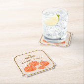 手の絵を描水の色のパンプキンパーソナライズサンクスフ ペーパーコースター (インサイチュ)