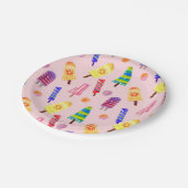 手の絵を描水の色のポプシクル夏のパーティー ペーパープレート (アングル)