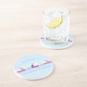 手の絵を描水の色の帆船はむしろセーリングされている コースター (側面)