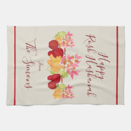 手の絵を描水の色の離れApple Rosh Hashanah キッチンタオル