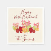 手の絵を描水の色の離れApple Rosh Hashanah スタンダードカクテルナプキン (正面)