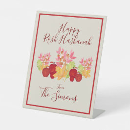 手の絵を描水の色の離れApple Rosh Hashanah 台座サイン