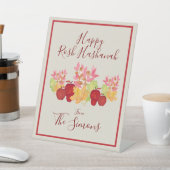 手の絵を描水の色の離れApple Rosh Hashanah 台座サイン (インサイチュ)