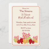 手の絵を描水の色の離れApple Rosh Hashanah 招待状 (正面/裏面)