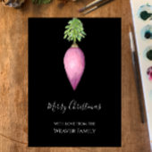 手の絵を描水の色ピンクのクリスマスバウブル シーズンカード