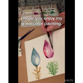 手の絵を描水の色ピンクのクリスマスバウブル シーズンカード