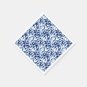 手の絵を描水色のインクパターン スタンダードカクテルナプキン (角)