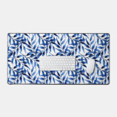 手の絵を描水色のインクパターン デスクマット (キーボード&マウス)