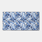 手の絵を描水色のインクパターン デスクマット (正面)