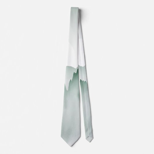 手の絵を描水色の山の風景 ネクタイ (正面)