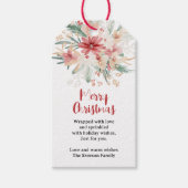 手の絵を描水色の植物性クリスマス ギフトタグ (正面)