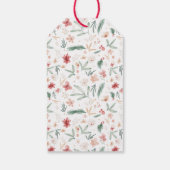 手の絵を描水色の植物性クリスマス ギフトタグ (裏面)