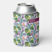 手の絵を描水色サボテンのパターン 缶クーラー (缶裏面)
