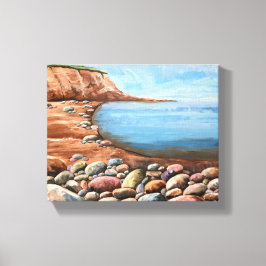 手の絵を描海の風景 キャンバスプリント