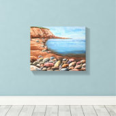 手の絵を描海の風景 キャンバスプリント (インサイチュ (ウッドフロア))