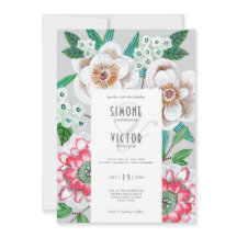 手の絵を描花緑のエレガントな結婚式