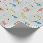 手の絵を描魚釣りが木に浮く ラッピングペーパー (角)