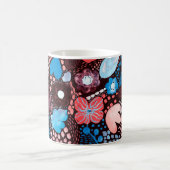 手の絵画抽象芸術の水の色スケッチDoodle Fl コーヒーマグカップ (中央)
