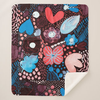 手の絵画抽象芸術の水の色スケッチDoodle Fl シェルパブランケット