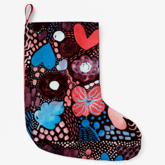 手の絵画抽象芸術の水の色スケッチDoodle Fl スモールクリスマスストッキング