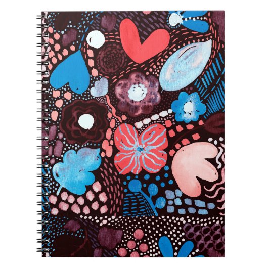 手の絵画抽象芸術の水の色スケッチDoodle Fl ノートブック (正面)